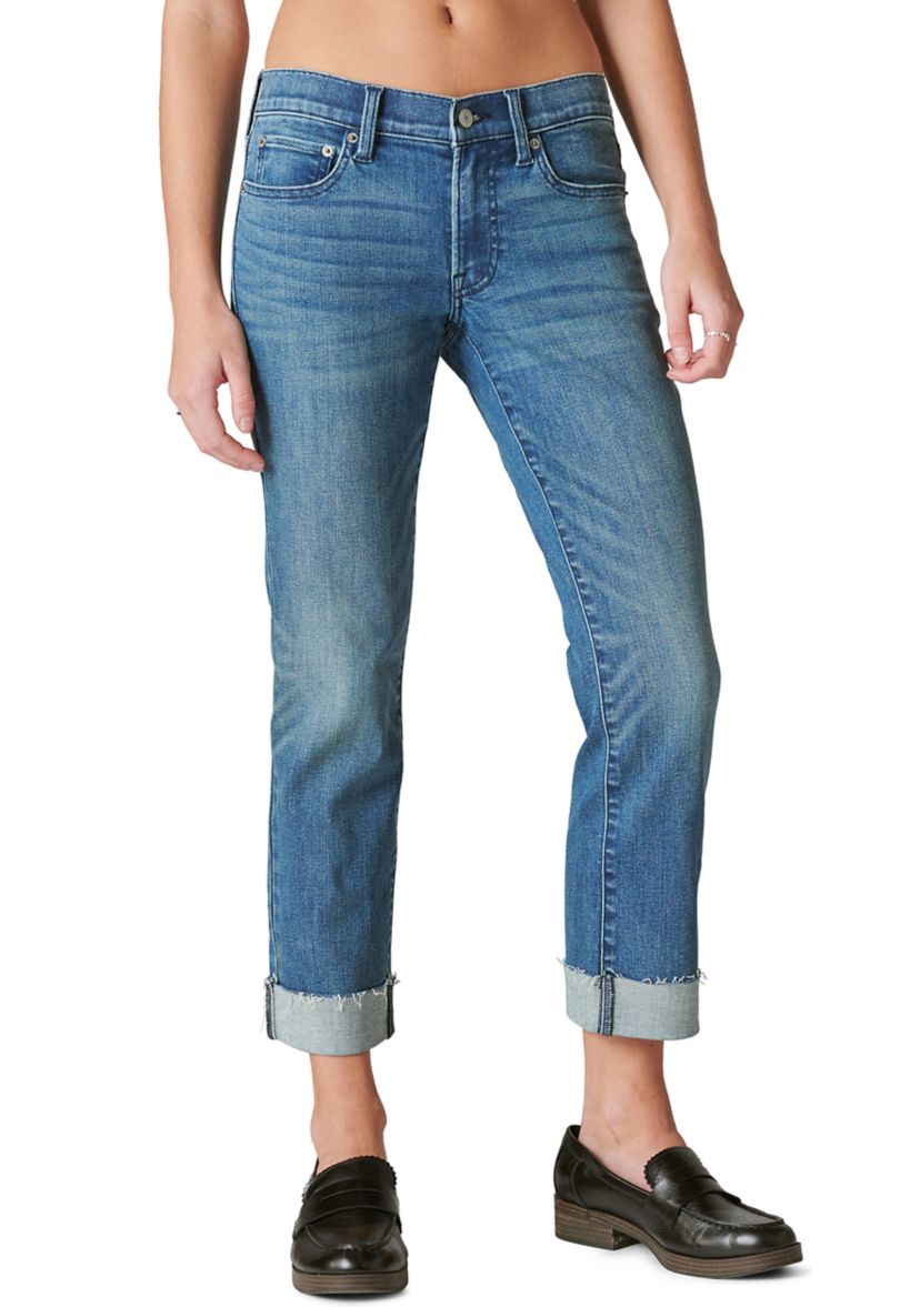 Womens Cuffed Sweet Denim Cropped Pants