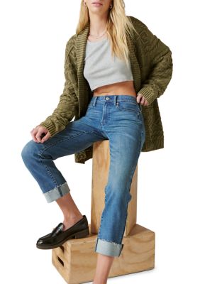 Women's Cuffed Sweet Denim Cropped Pants