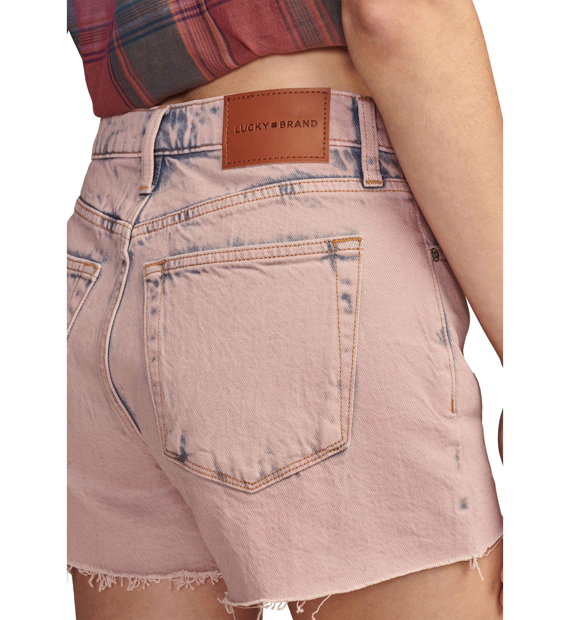 Womens High Rise Denim Mom Shorts