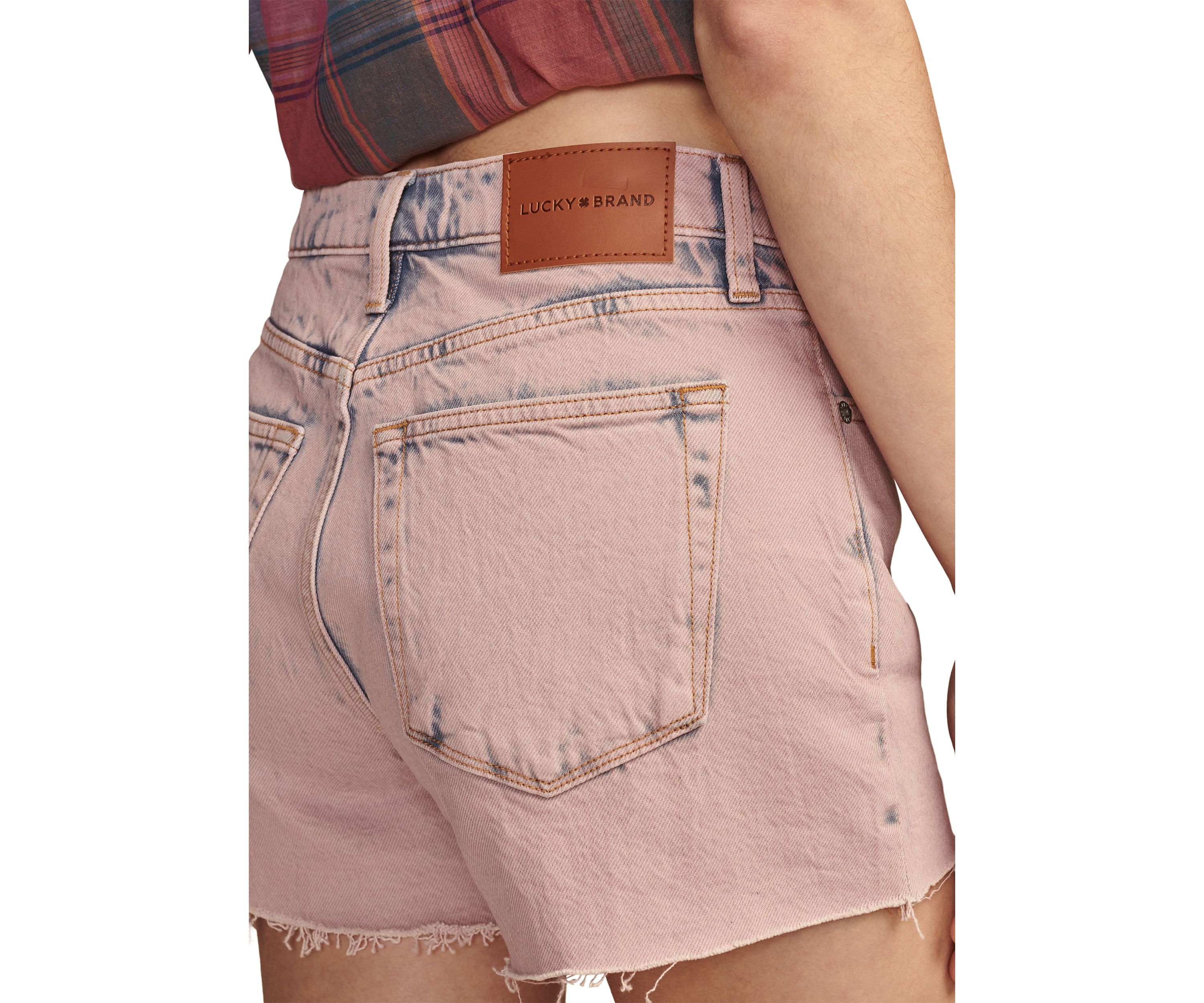 Womens High Rise Denim Mom Shorts