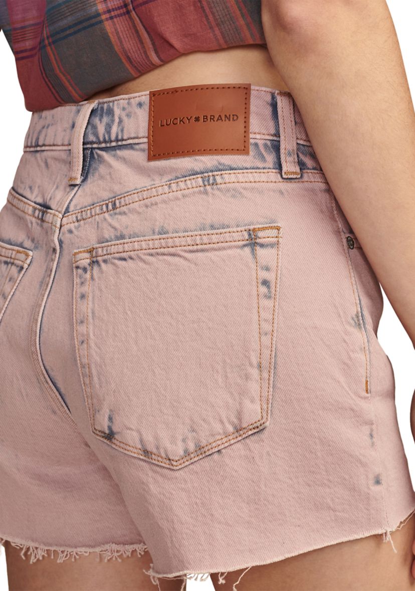 Womens High Rise Denim Mom Shorts