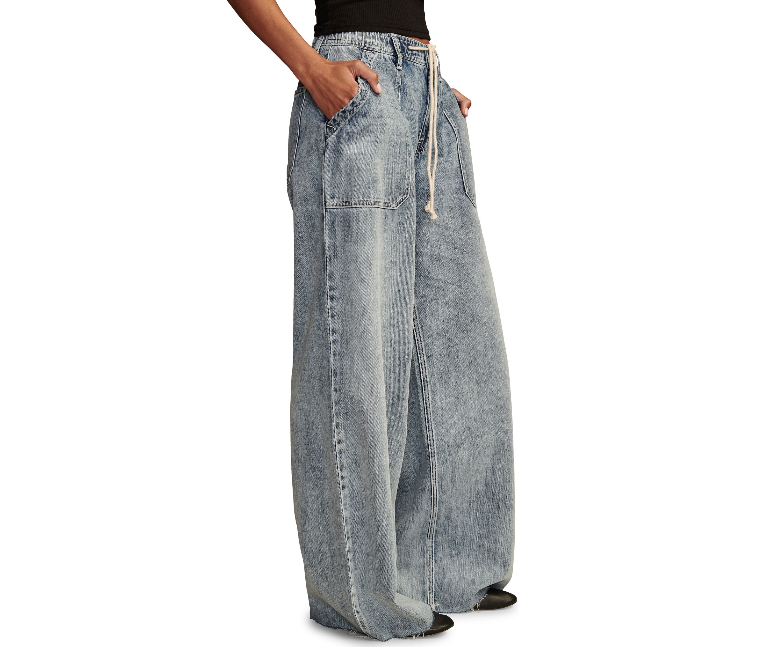 Patch Pocket Pull On Jeans