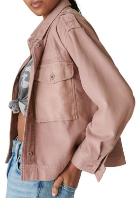 Women's Cropped Twill Utility Jacket