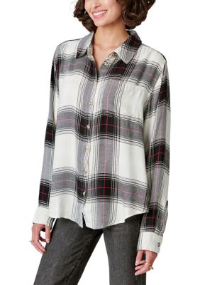 Cloud Plaid Boyfriend Shirt