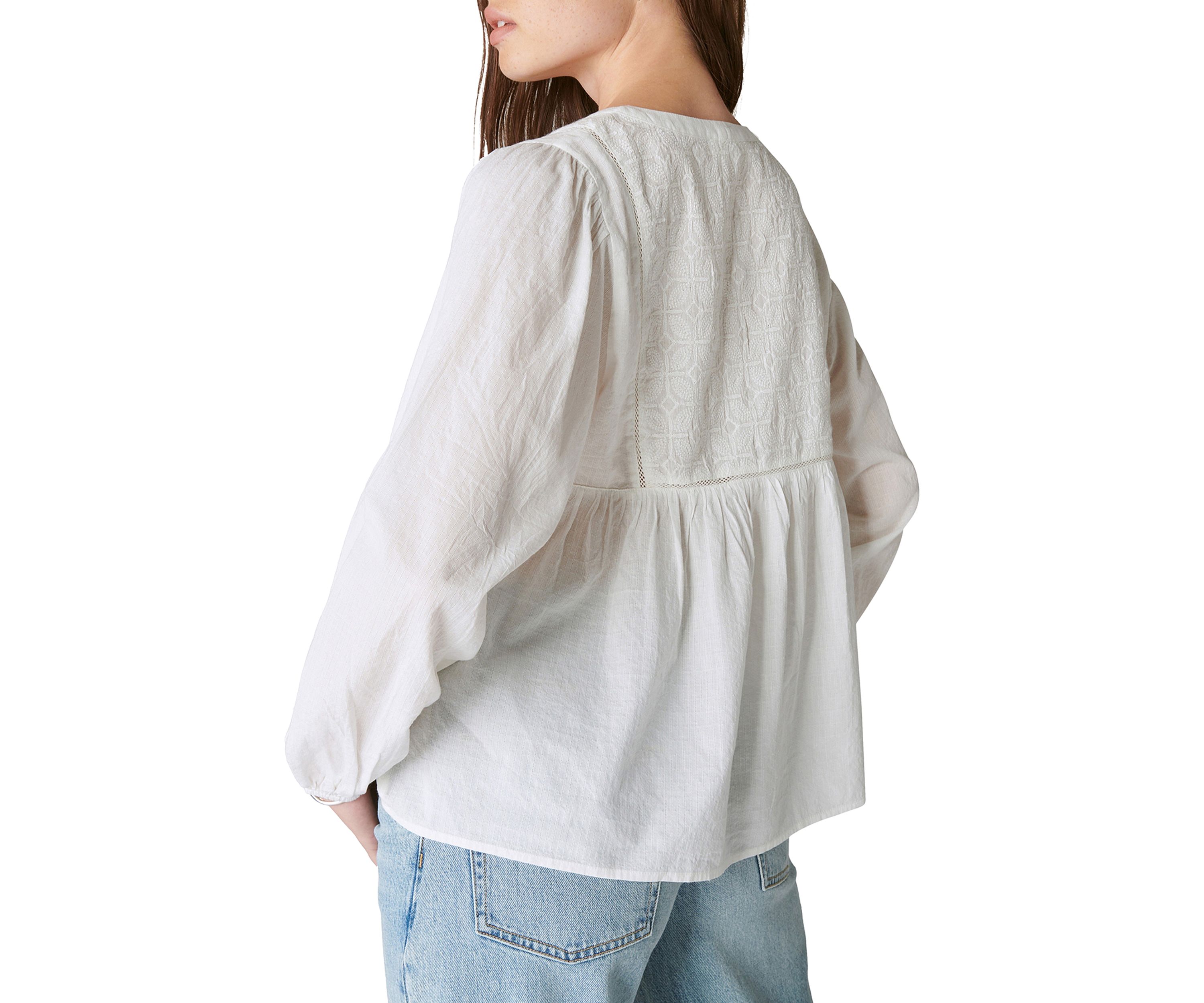 Womens Long Sleeve Peasant Blouse