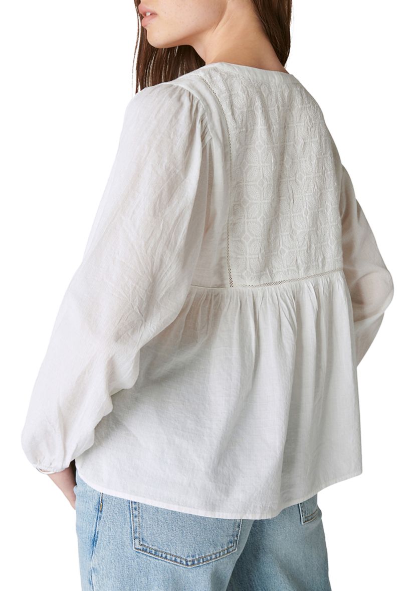 Womens Long Sleeve Peasant Blouse