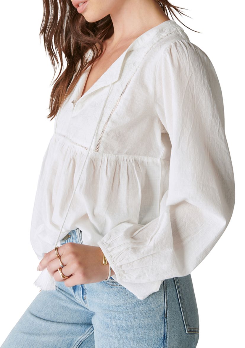 Womens Long Sleeve Peasant Blouse