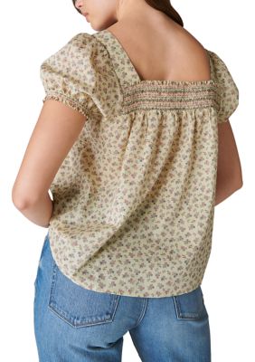 Women's Ditsy Floral Peasant Top