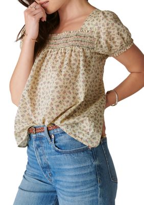 Women's Ditsy Floral Peasant Top