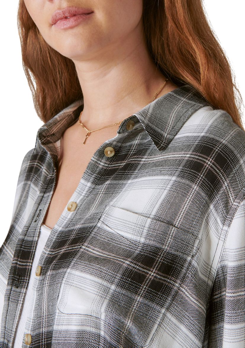 Womens Plaid Boyfriend Shirt