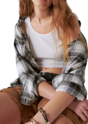 Women's Plaid Boyfriend Shirt