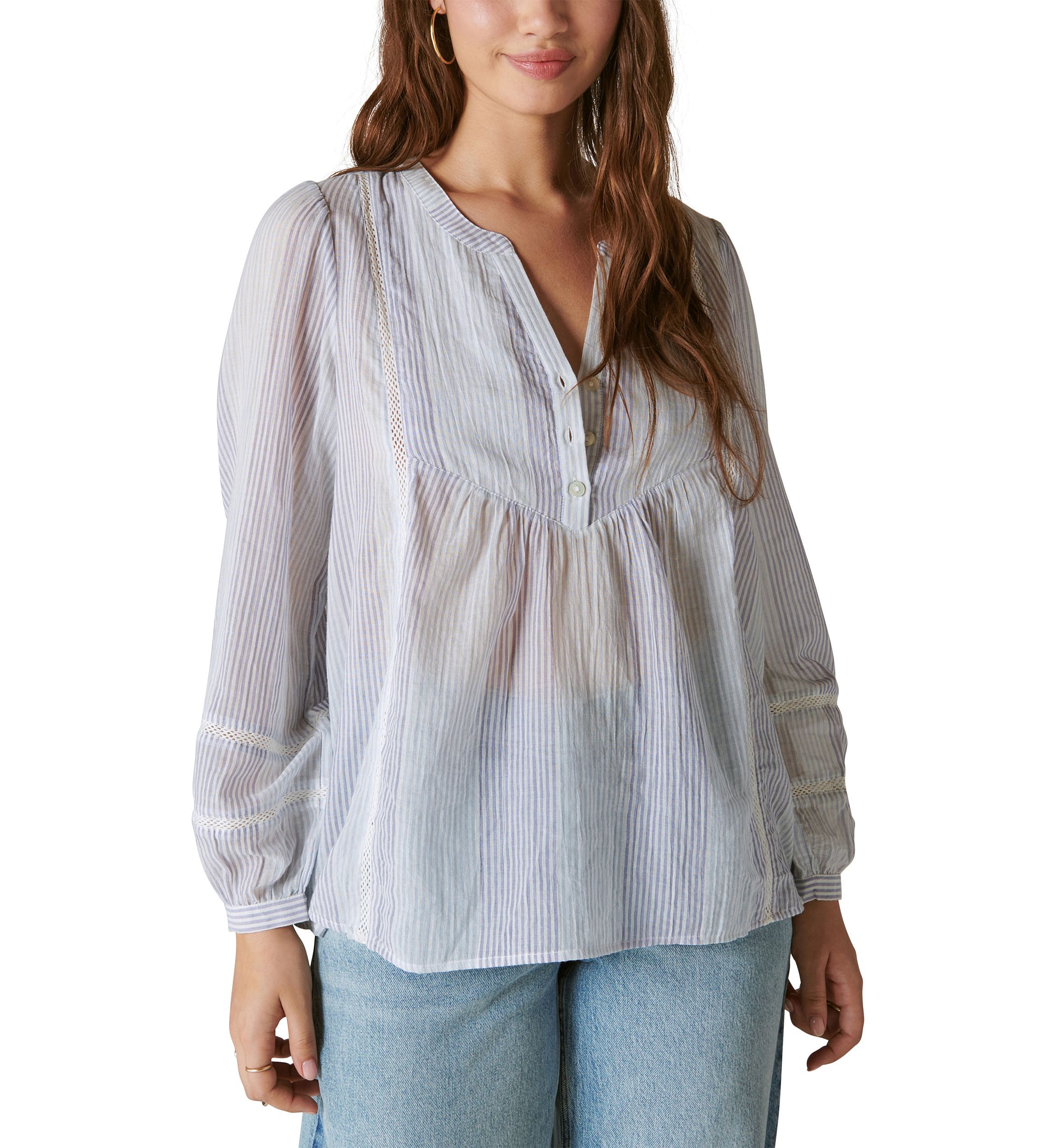 Smocked Button Through Blouse