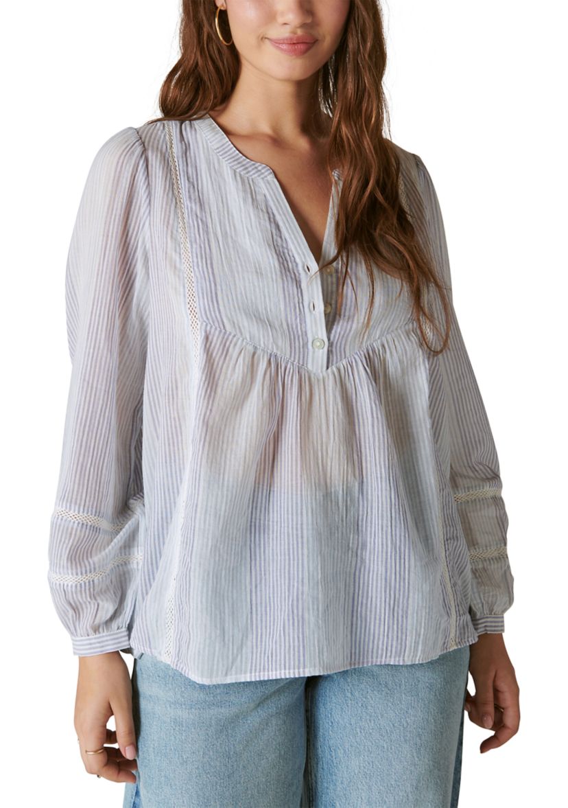 Smocked Button Through Blouse