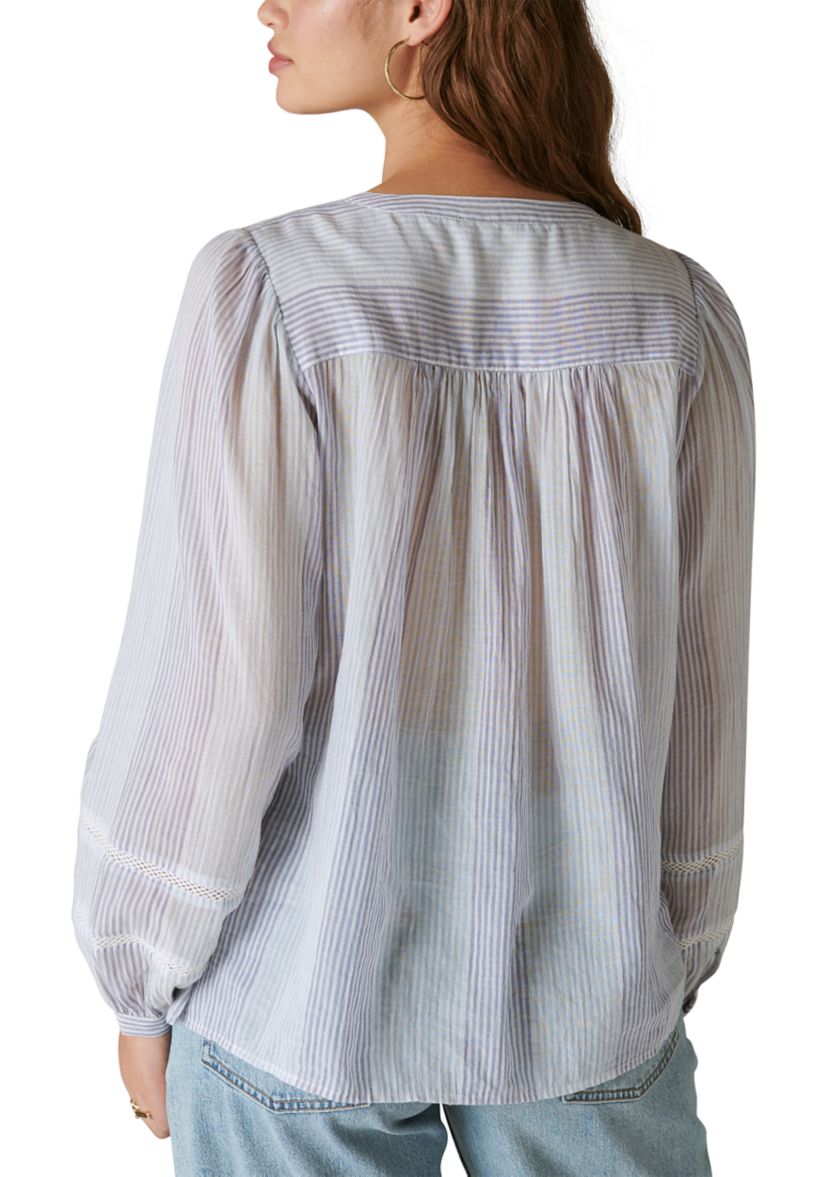 Smocked Button Through Blouse