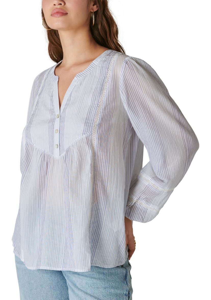 Smocked Button Through Blouse