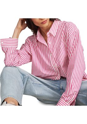 Long Sleeve Striped Boyfriend Shirt