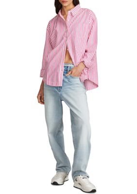 Long Sleeve Striped Boyfriend Shirt