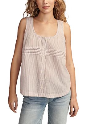 Women's Scoop Neck Striped Tank Top