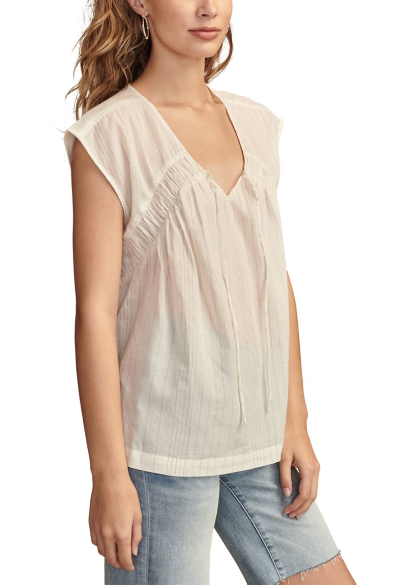Womens Sleeveless Woven Top