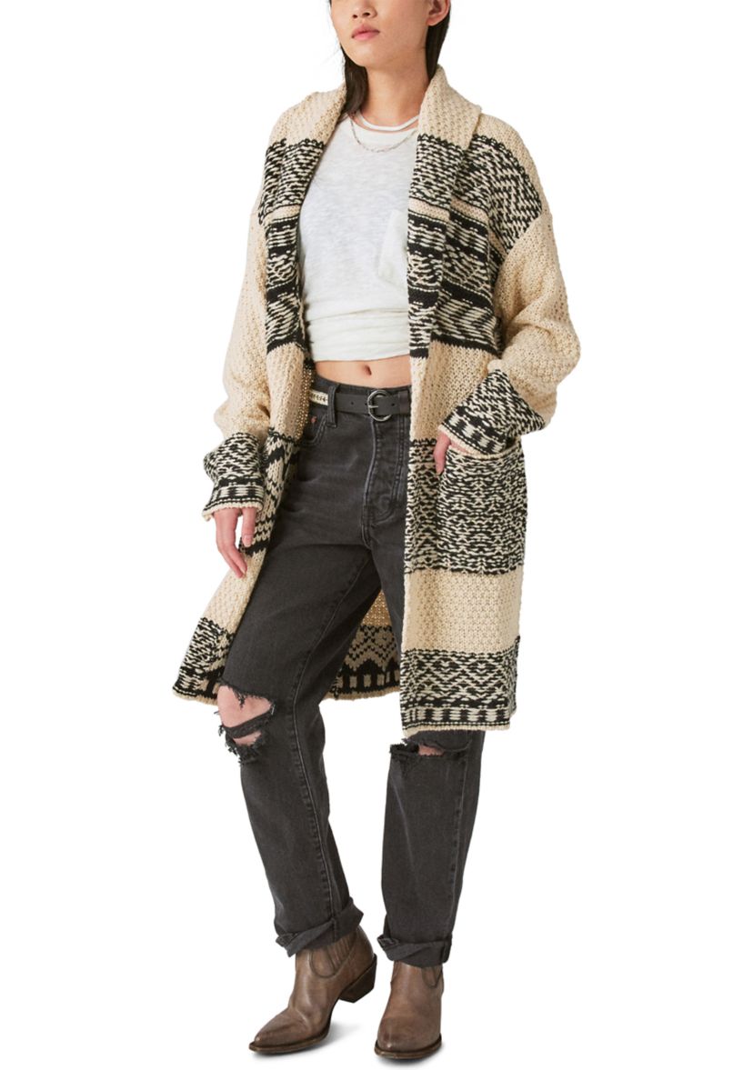 Long Sleeve Fair Isle Coatigan