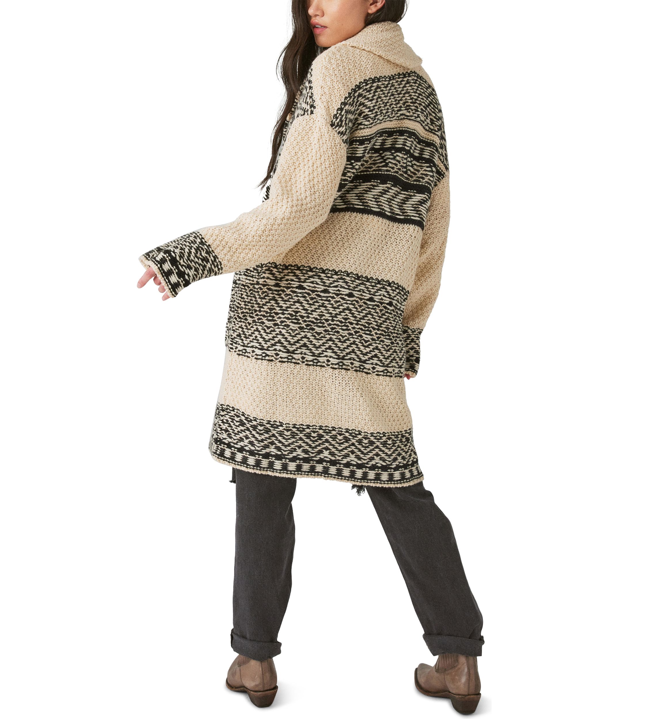 Long Sleeve Fair Isle Coatigan