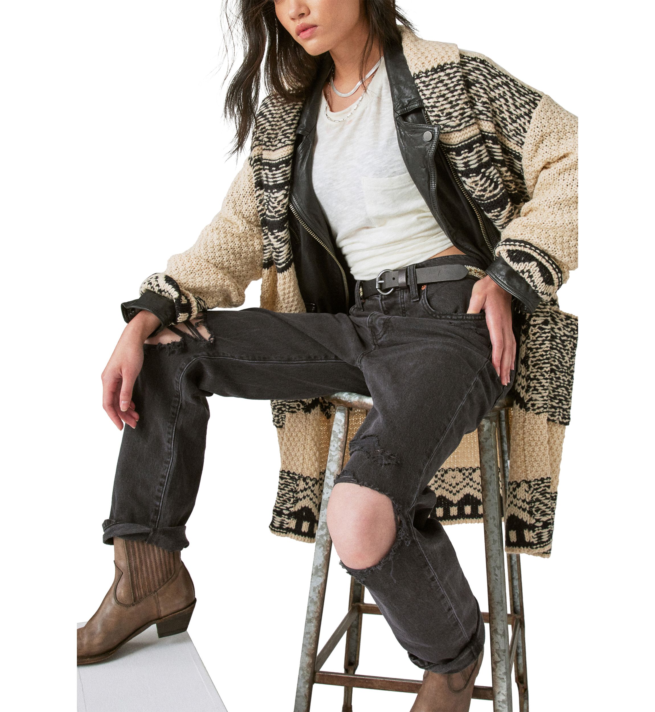 Long Sleeve Fair Isle Coatigan