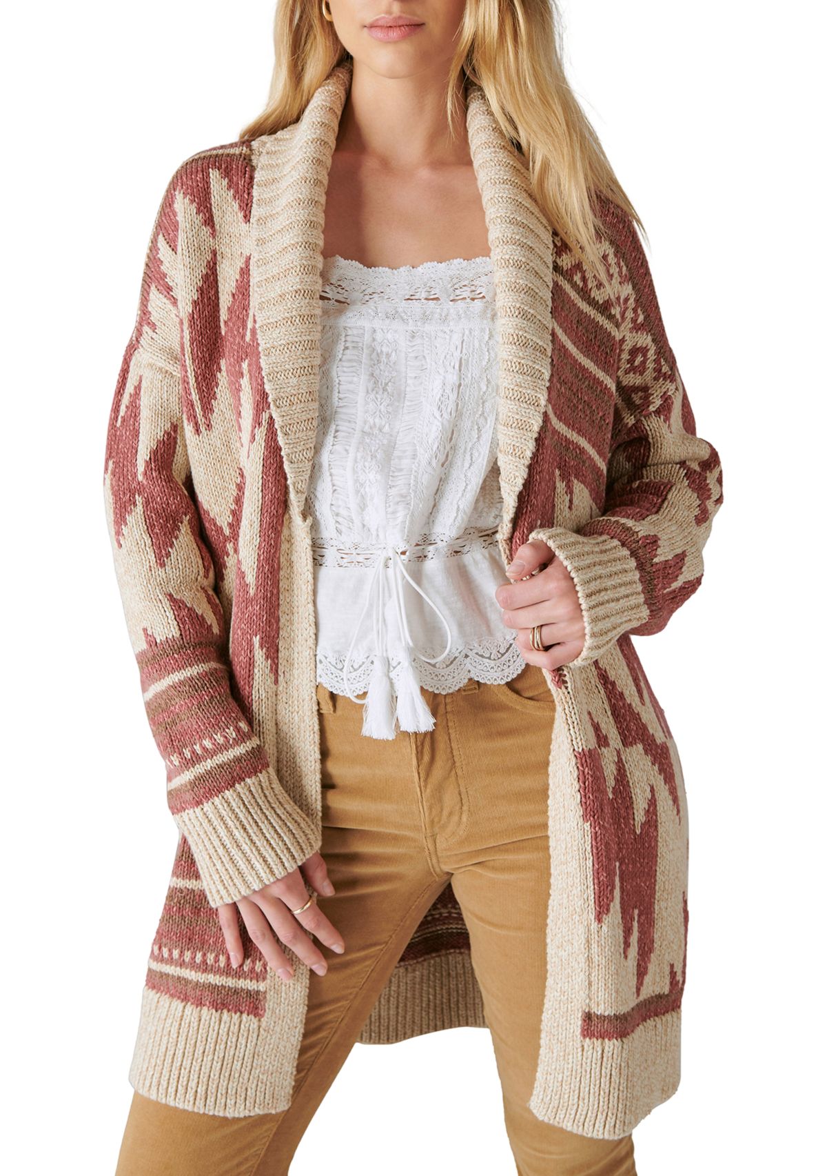 Womens Heritage Printed Cardigan
