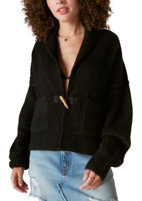 Lucky Brand, Tops, Lucky Brand Womens Black Open Front Cardigan Size M