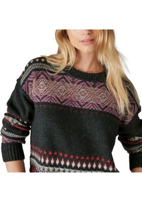 Women's High Low Fair Isle Printed Sweater