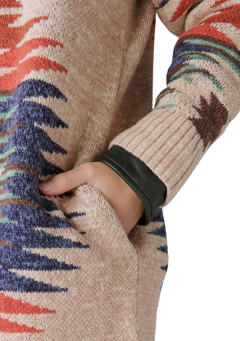 Womens Southwestern Sweater Knit Cardigan
