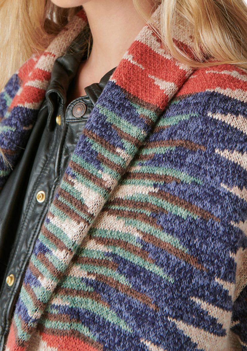 Womens Southwestern Sweater Knit Cardigan