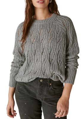 Lucky Brand Cable Stitch V-Neck Pullover