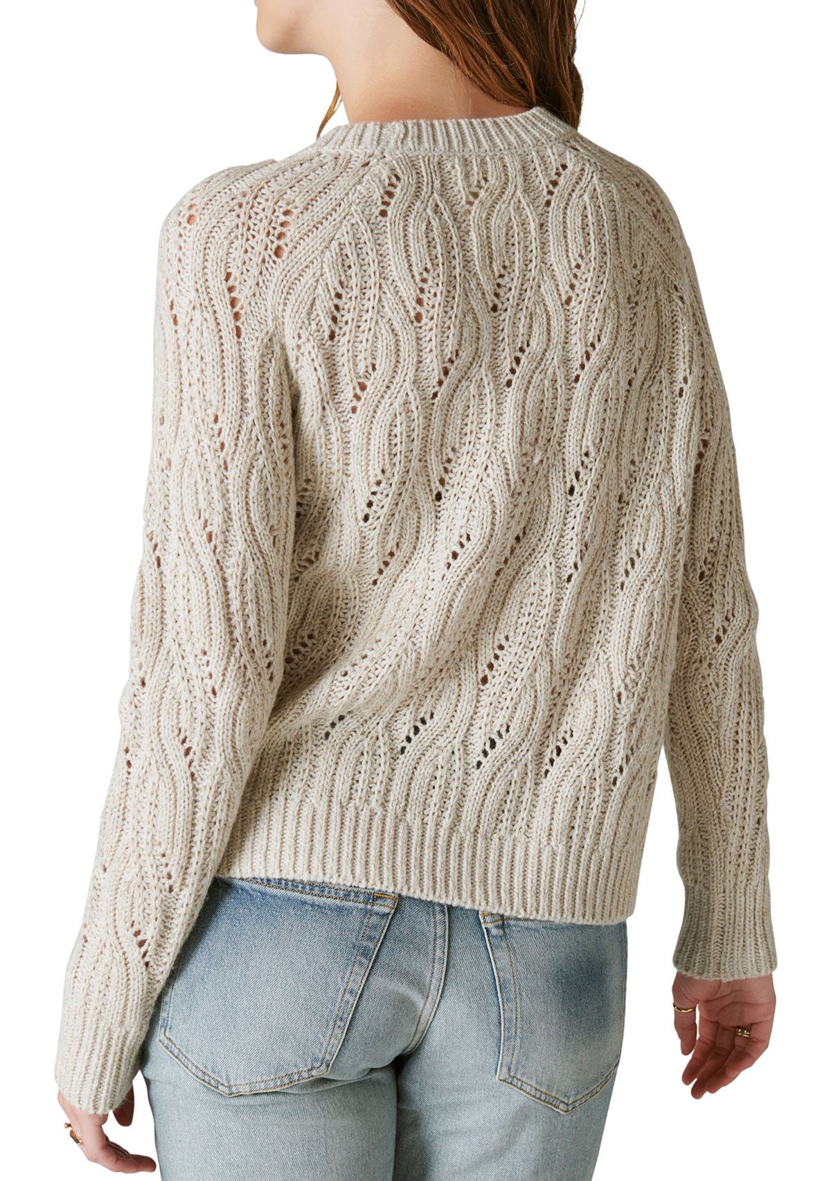 Cable Stitch Shine Pullover Sweater