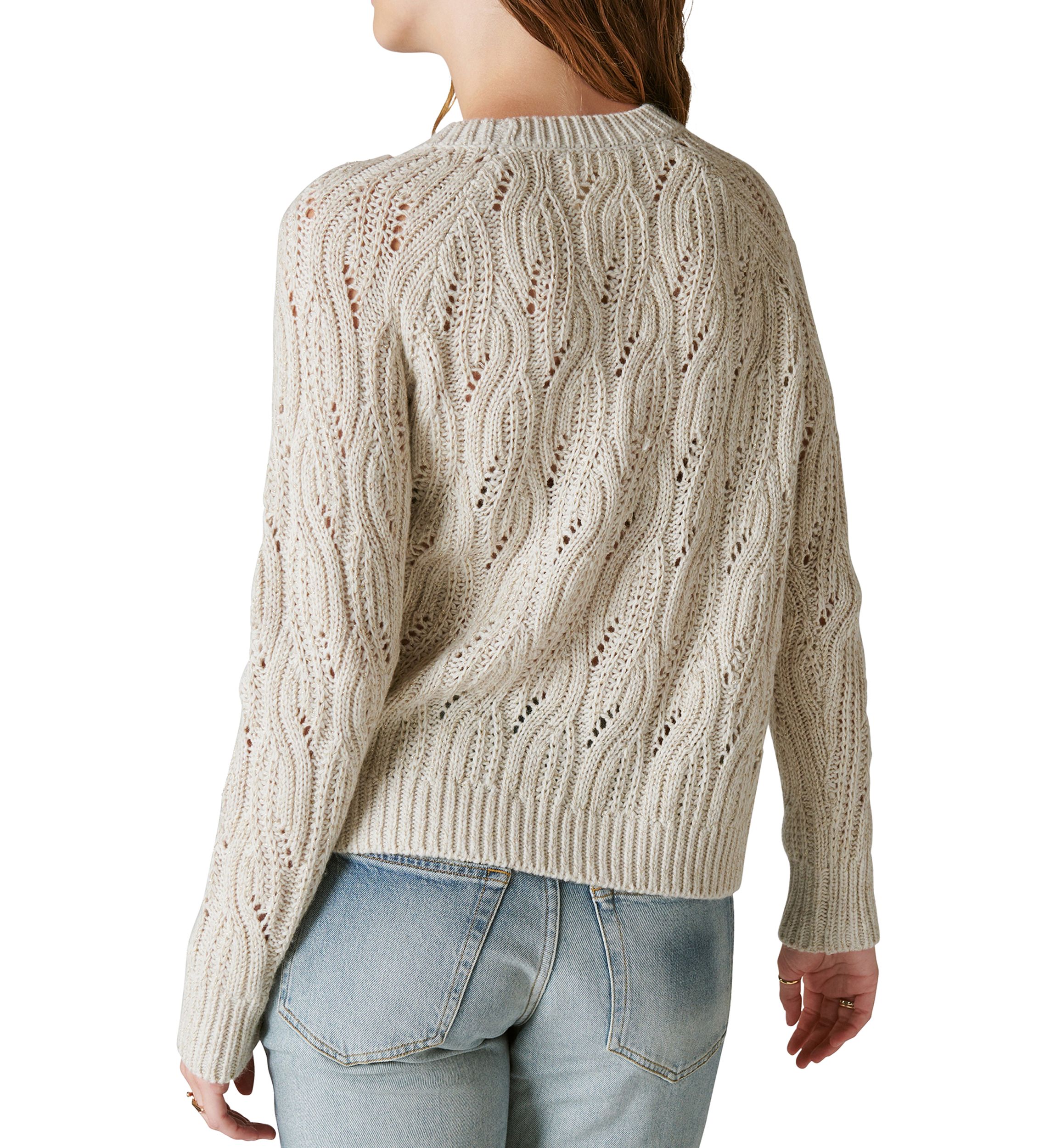 Cable Stitch Shine Pullover Sweater