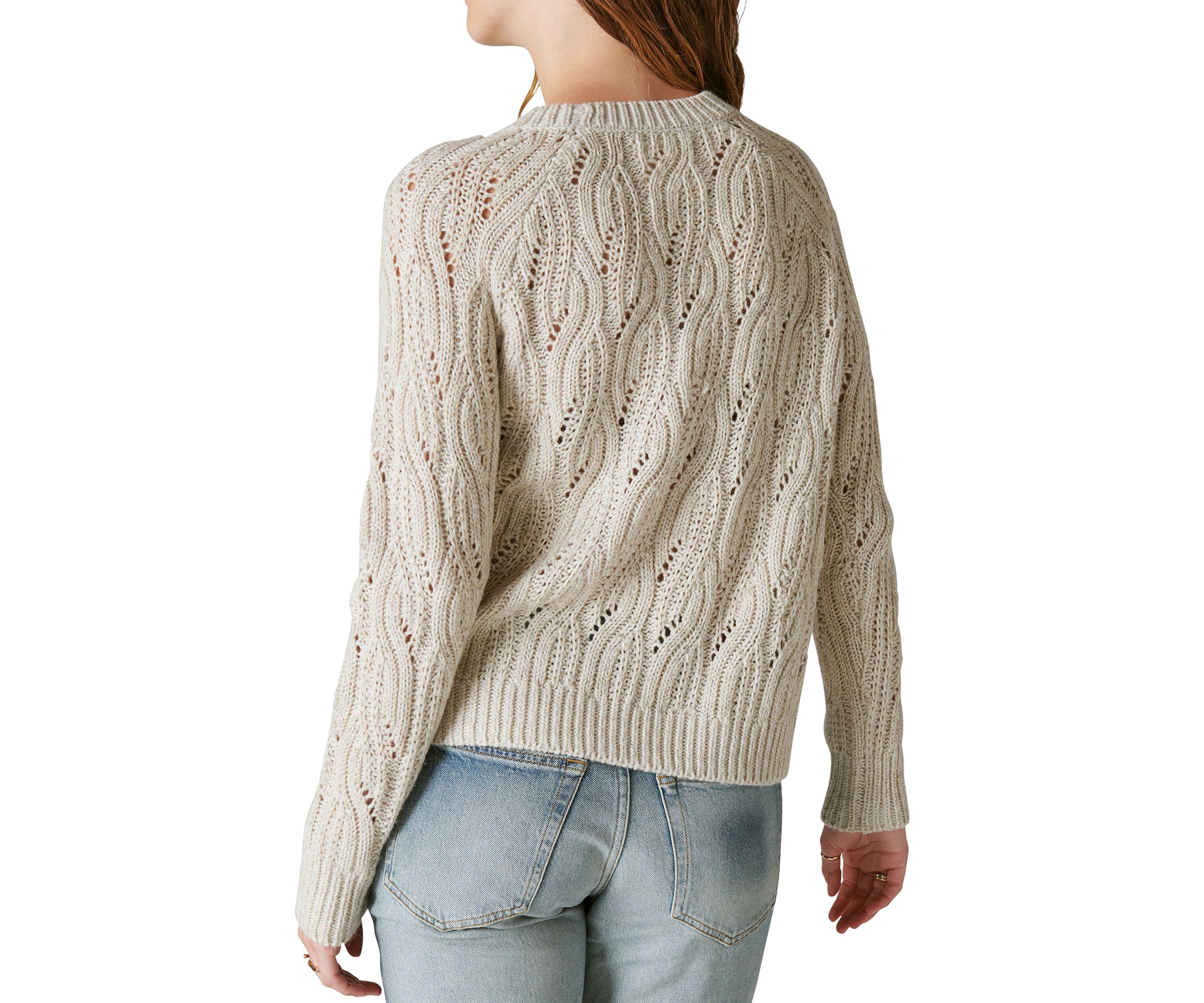 Cable Stitch Shine Pullover Sweater