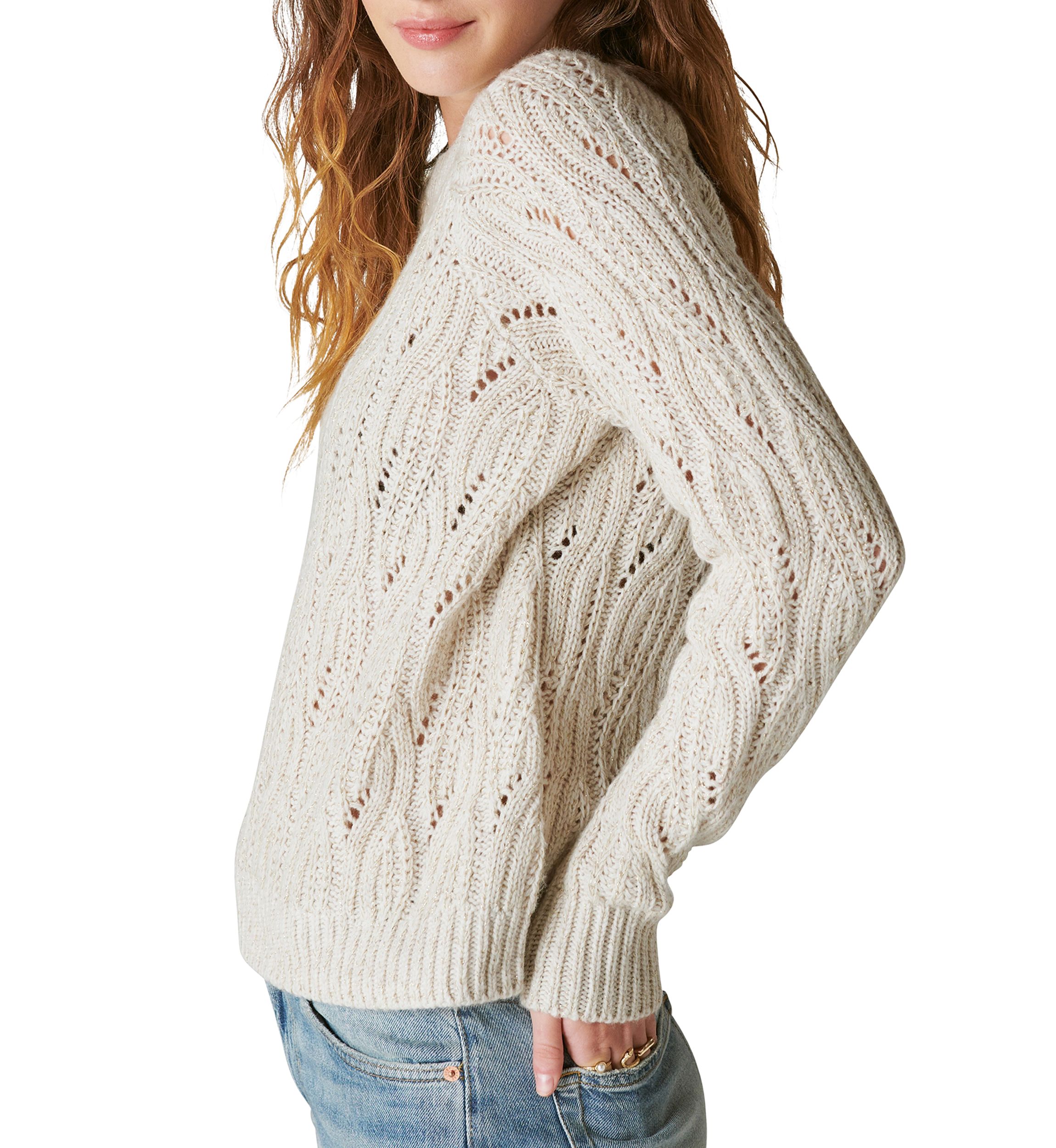Cable Stitch Shine Pullover Sweater