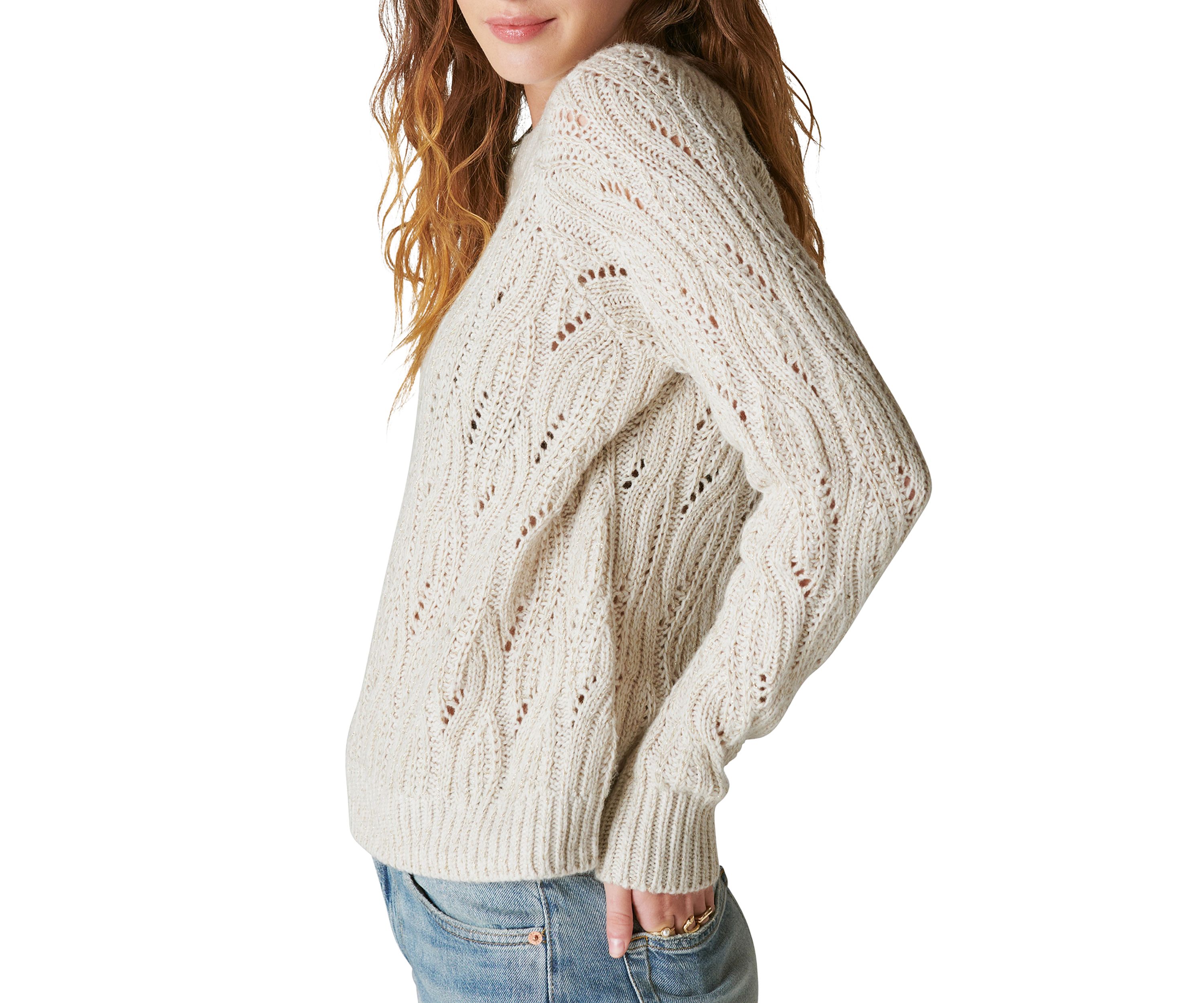 Cable Stitch Shine Pullover Sweater