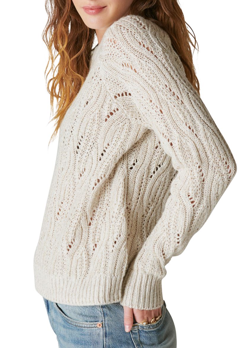 Cable Stitch Shine Pullover Sweater