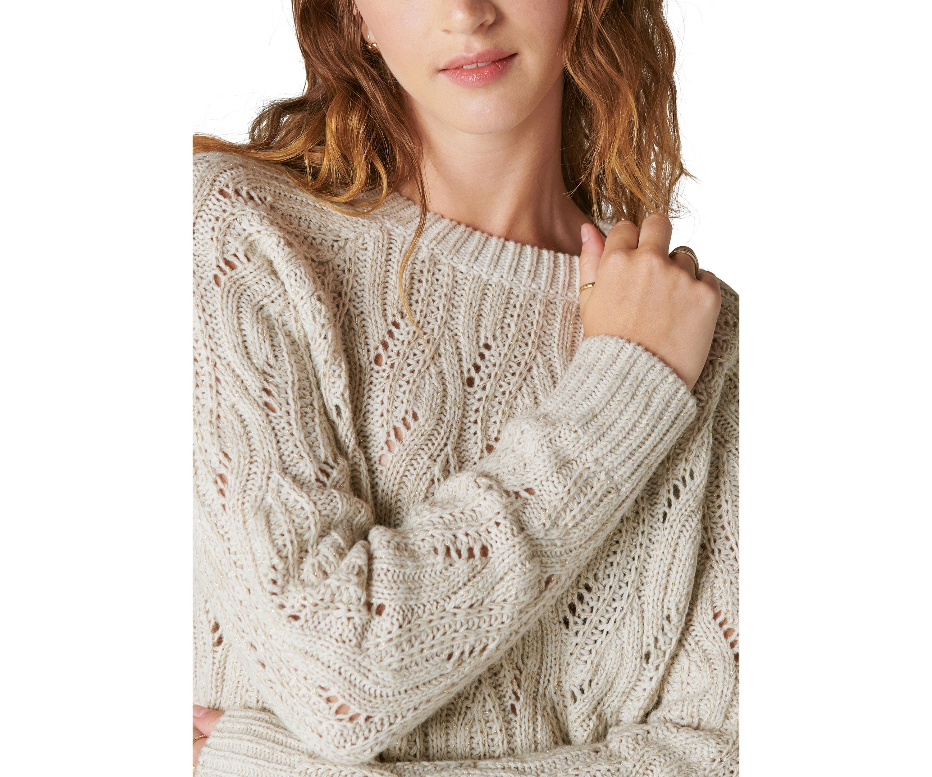Cable Stitch Shine Pullover Sweater