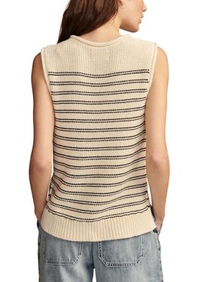 Sleeveless Stripe Sweater