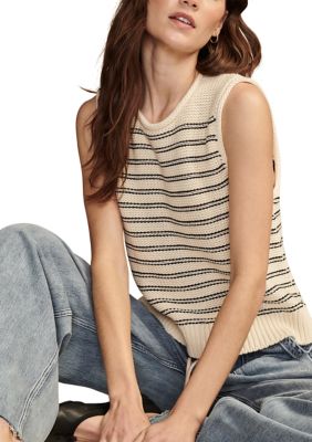 Sleeveless Stripe Sweater