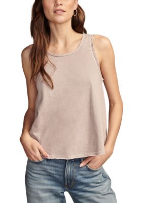 Sleeveless Lace Trim Tank Top