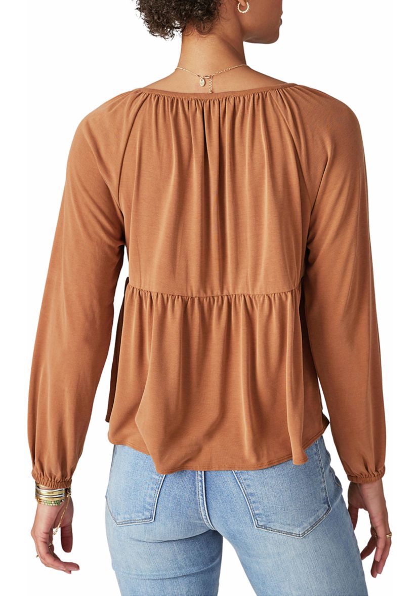 Long Sleeve Smocked Top