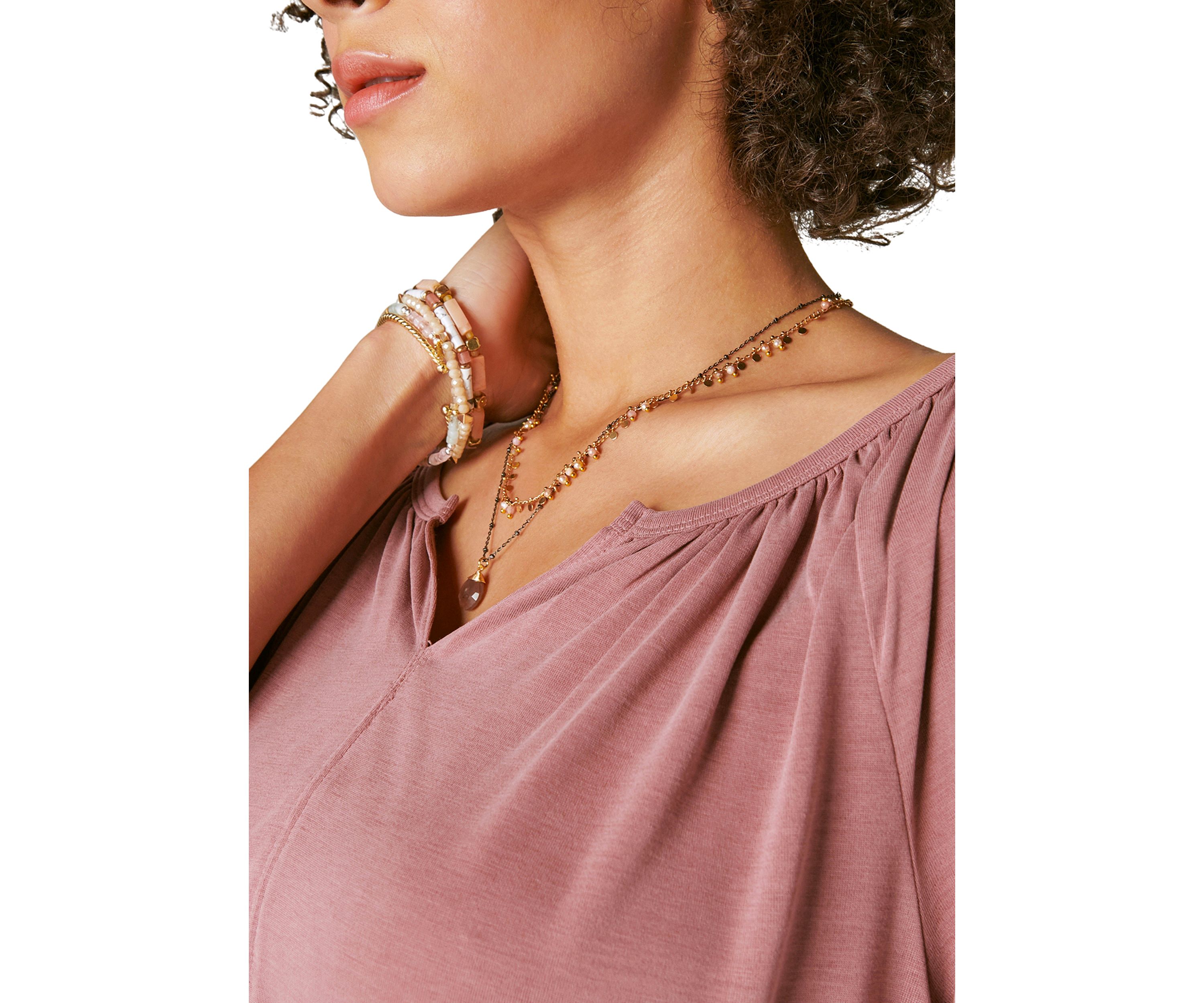 3/4 Sleeve Sandwash Peasant Top