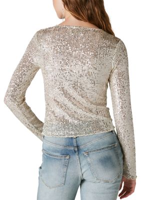 Women's Sequin Knit Top