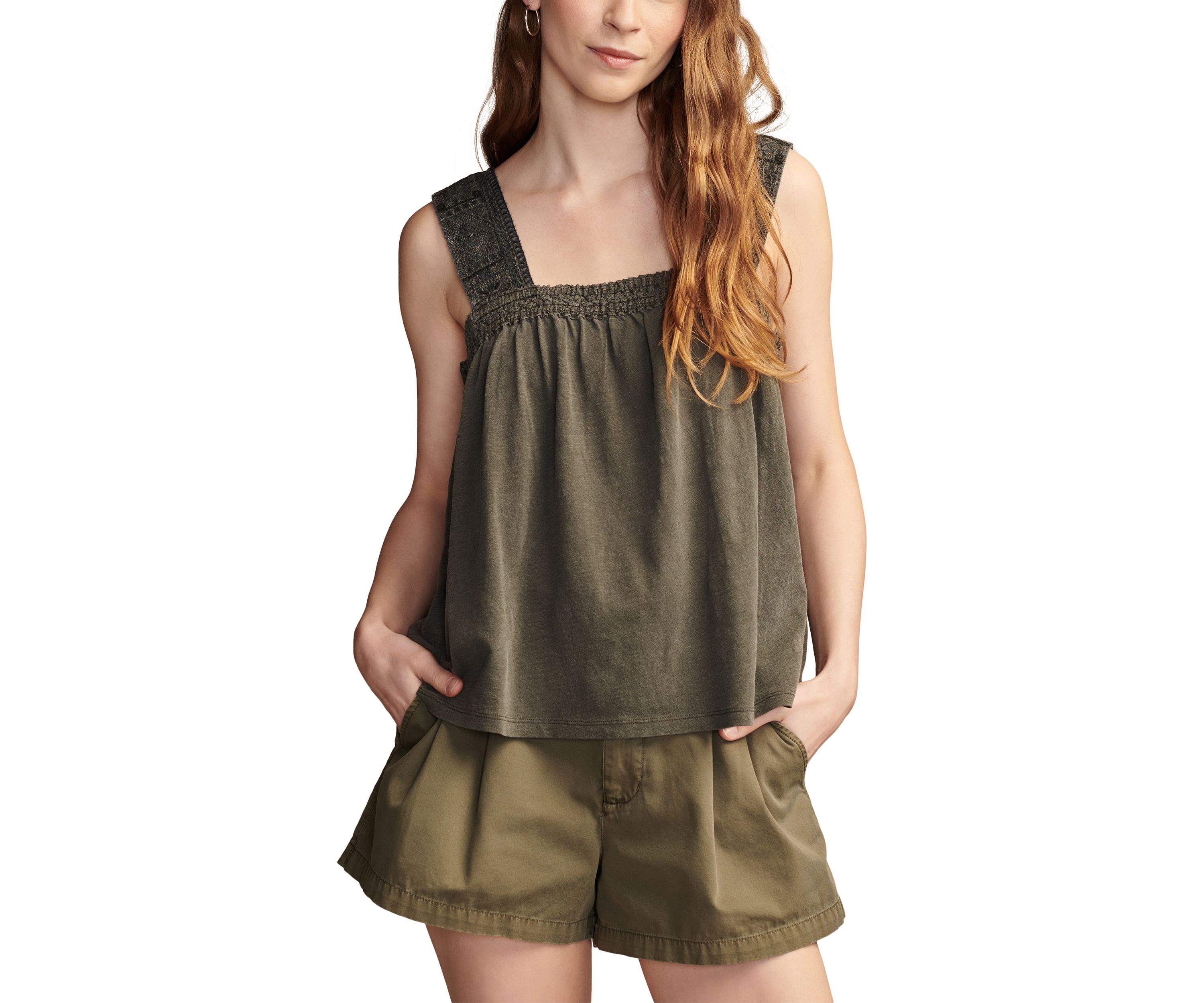 Sleeveless Embroidered Tank Top
