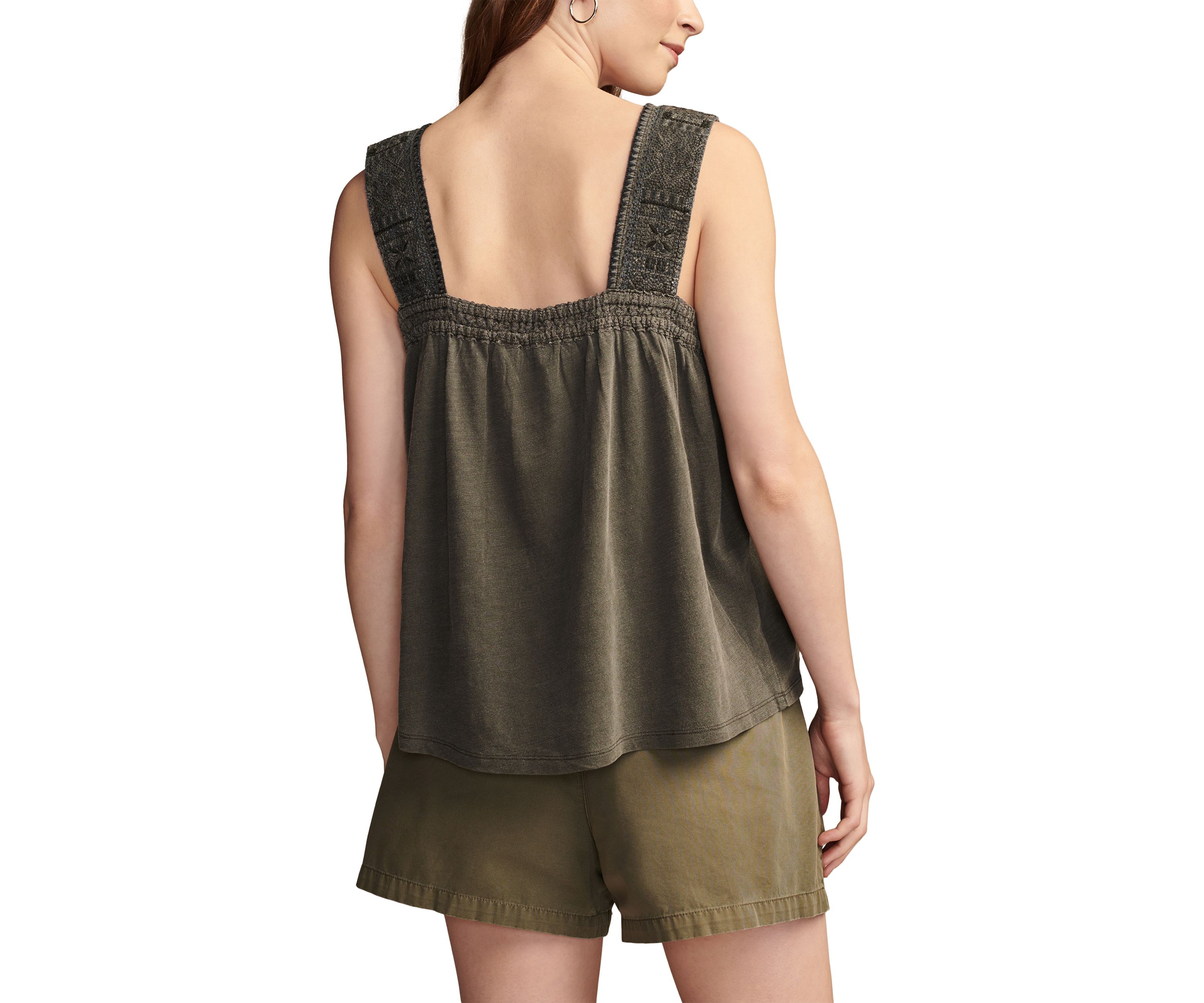 Sleeveless Embroidered Tank Top