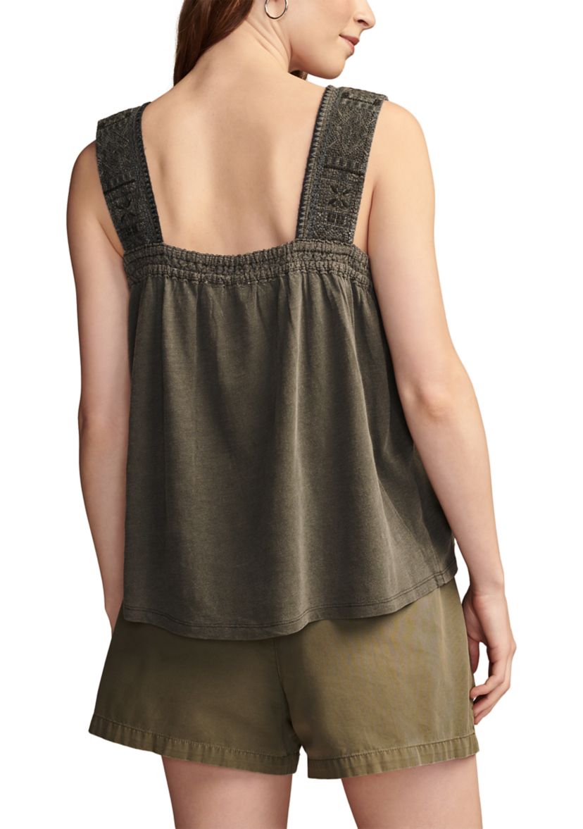 Sleeveless Embroidered Tank Top
