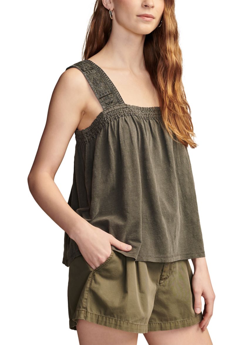 Sleeveless Embroidered Tank Top