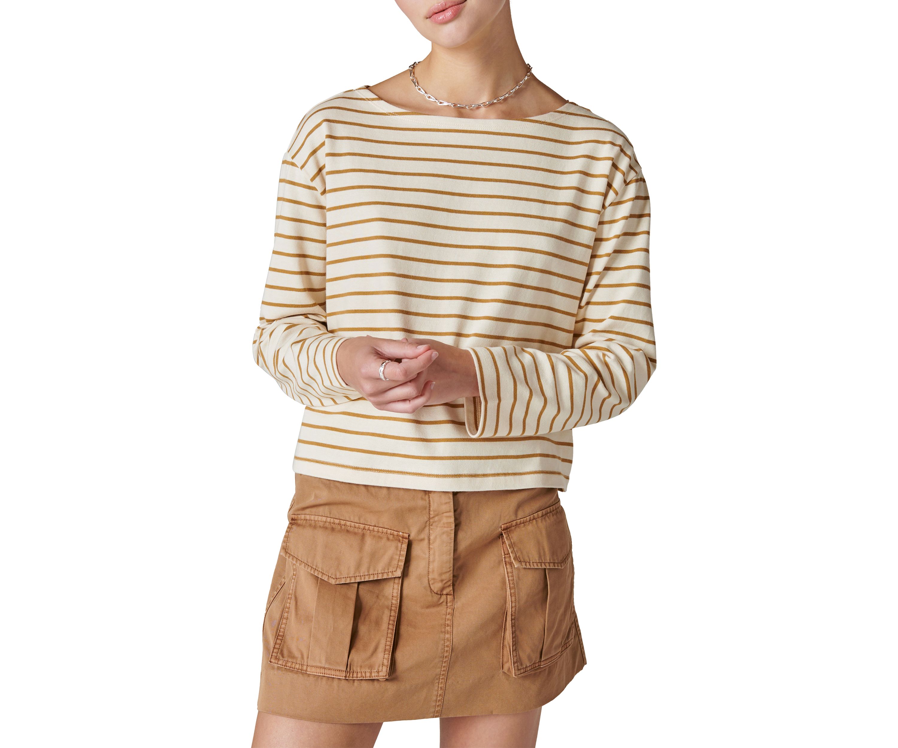 Womens Long Sleeve Stripe Top